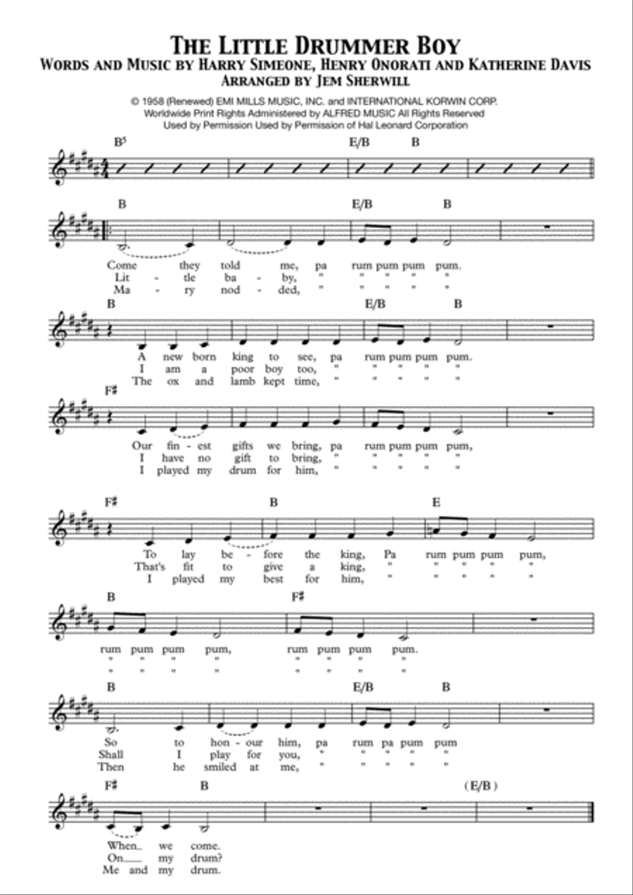 The Little Drummer Boy Small Ensemble scores gallery preview page 1
