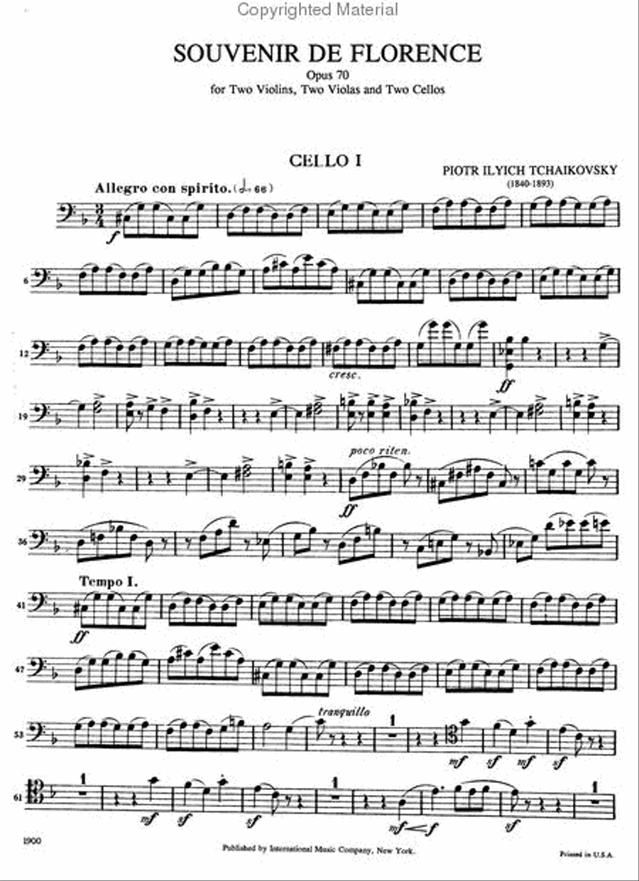 Souvenir De Florence, Opus 70 Cello scores gallery preview page 5