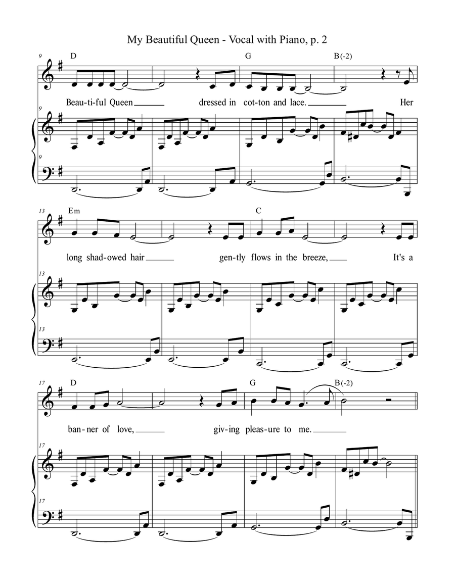 MY BEAUTIFUL QUEEN, Voice with Piano (Lead Sheet included) Piano, Vocal scores gallery preview page 3