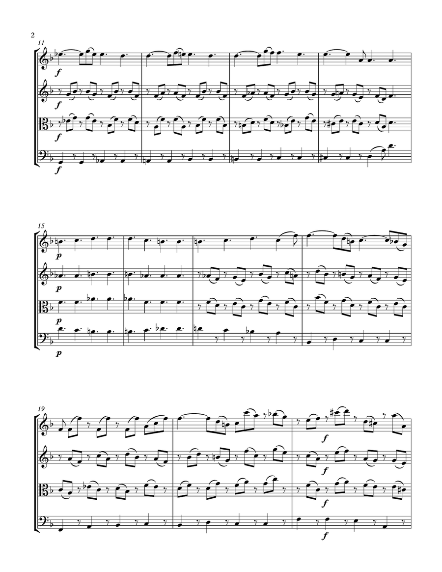 Lacrimosa from Mozart´s Requiem String Quartet String Quartet scores gallery preview page 2