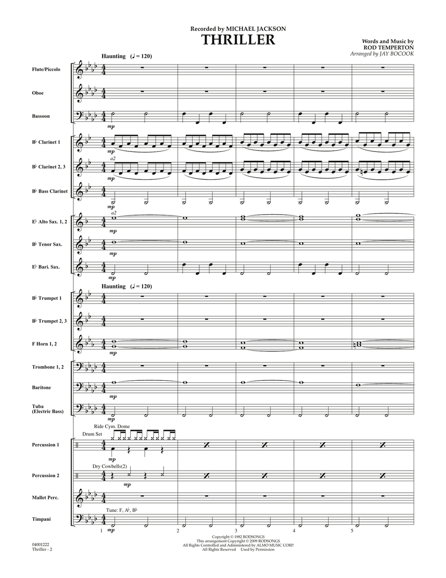 Thriller - Full Score Thriller - Full Score Concert Band scores gallery preview page 1