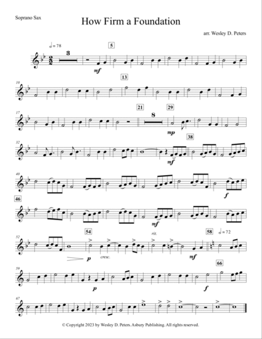 How Firm a Foundation (Sax Quartet) Saxophone Quartet scores gallery preview page 2