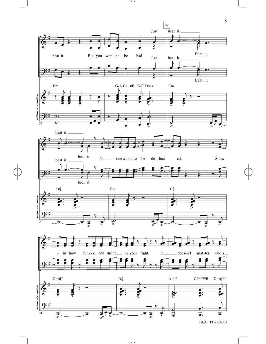 Beat It 4-Part scores gallery preview page 4