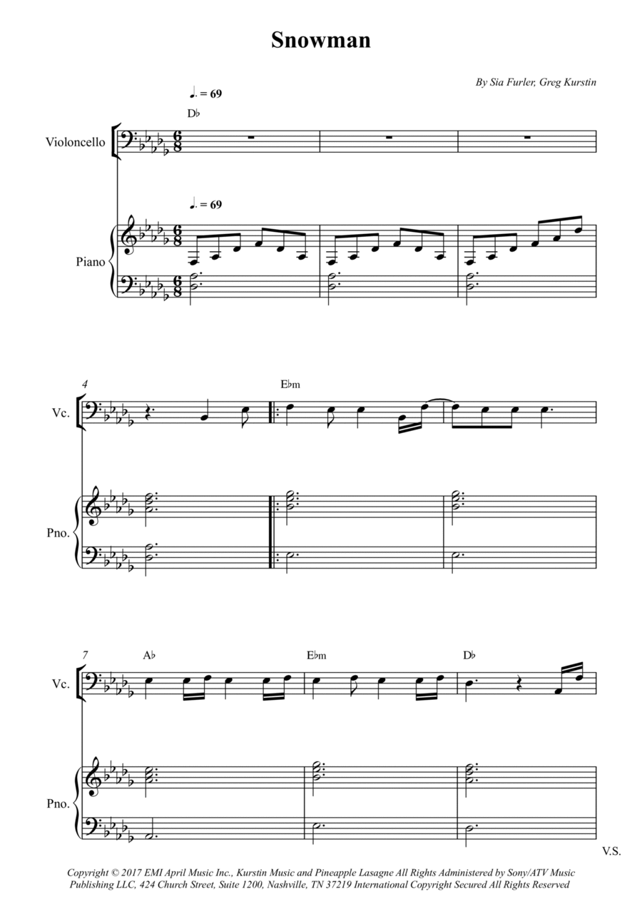 Snowman Snowman Piano scores gallery preview page 1