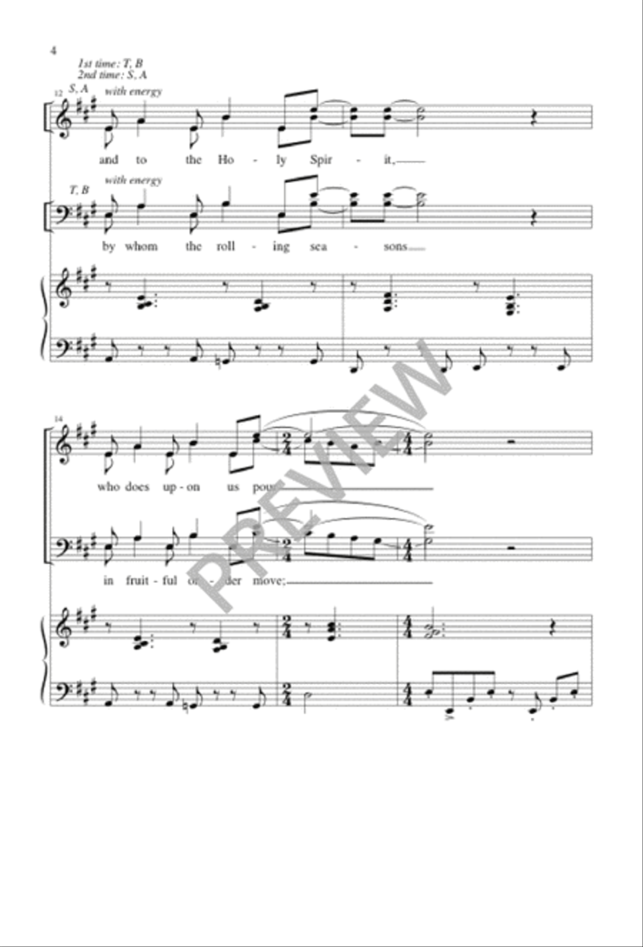 Sing to the Lord of Harvest 4-Part scores gallery preview page 4