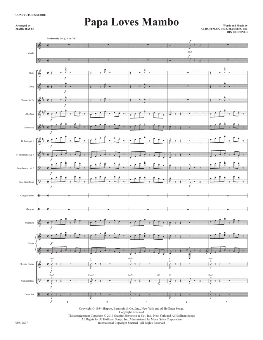 Papa Loves Mambo (arr. Mark Hayes) - Full Score Choir scores gallery preview page 1