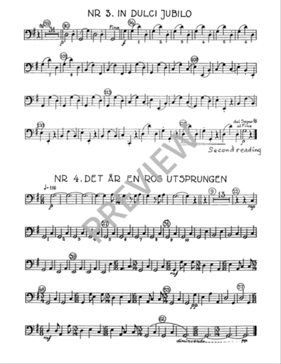 Gaudete (Instrumental Parts) Bassoon scores gallery preview page 15