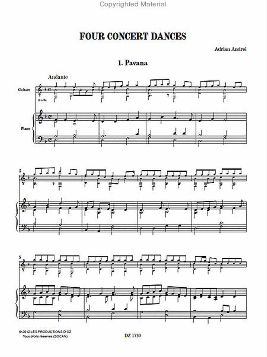 Four Concert Dances Four Concert Dances Classical Guitar scores gallery preview page 2