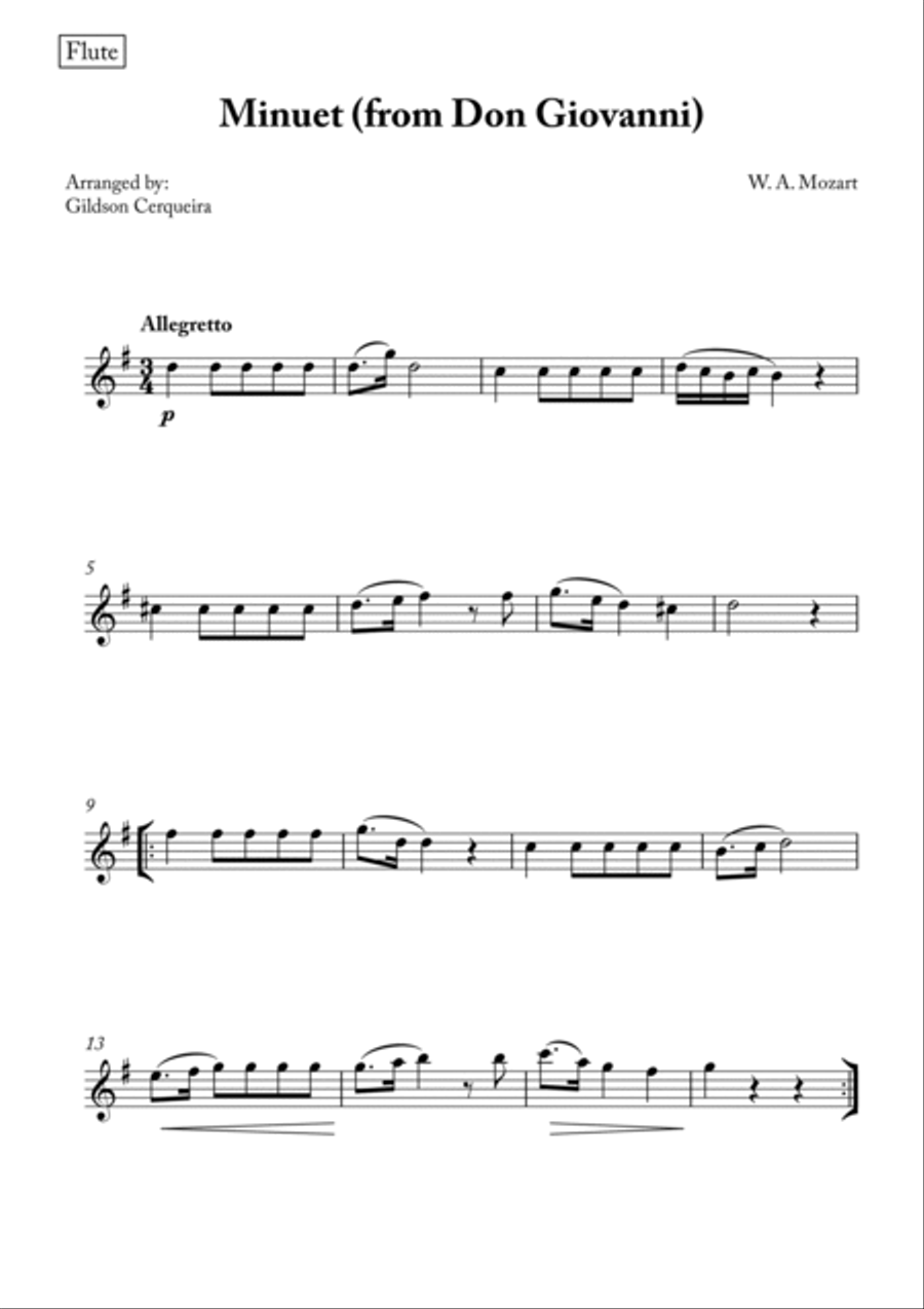 Minuet (from Don Giovanni) Woodwind Trio scores gallery preview page 3