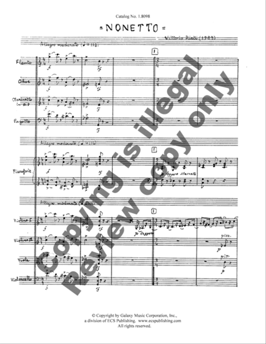 Nonetto Nonetto Chamber Orchestra scores gallery preview page 9