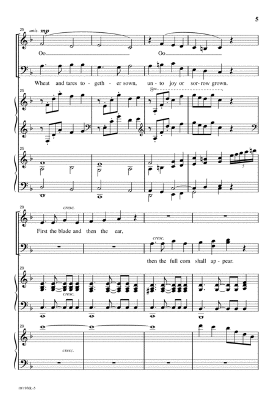 Come, You Thankful People, Come 4-Part scores gallery preview page 5