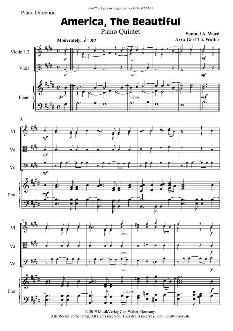 America, The Beautiful Piano Solo scores gallery preview page 4