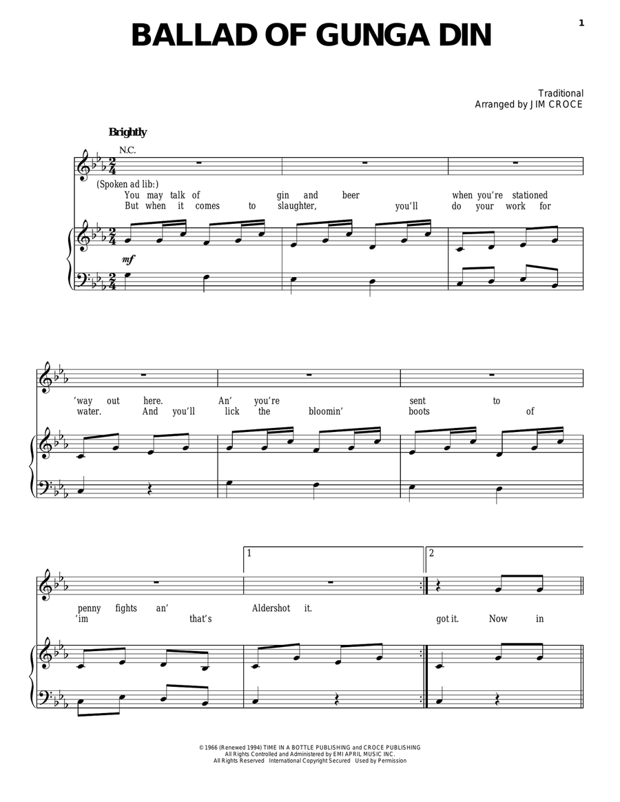 Ballad Of Gunga Din Ballad Of Gunga Din Acoustic Guitar scores gallery preview page 1