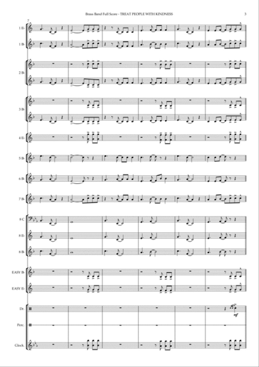 Treat People With Kindness Brass Band scores gallery preview page 3