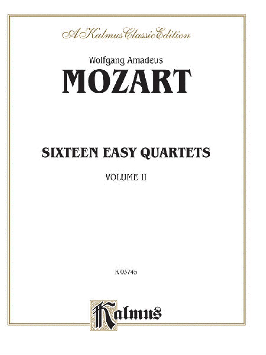 Sixteen Easy String Quartets, K. 155, 156, 157, 158, 159, 160, 168, 169, 170, 171,172, 173, 285, 298, 370, 546 String Quartet scores gallery preview page 1