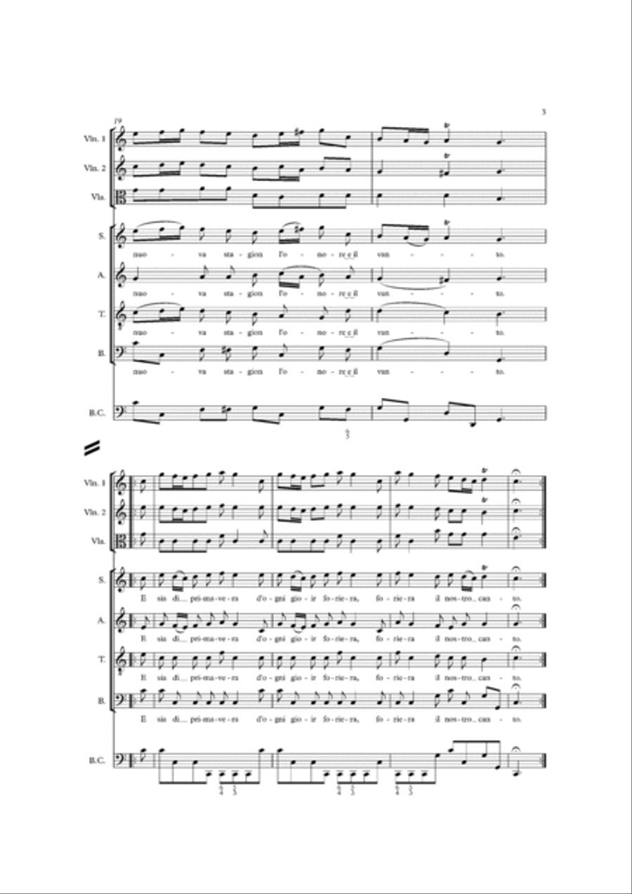 "Dell'aura al sussurrar" from the opera "Dorilla in Tempe, RV 709" - Score Only