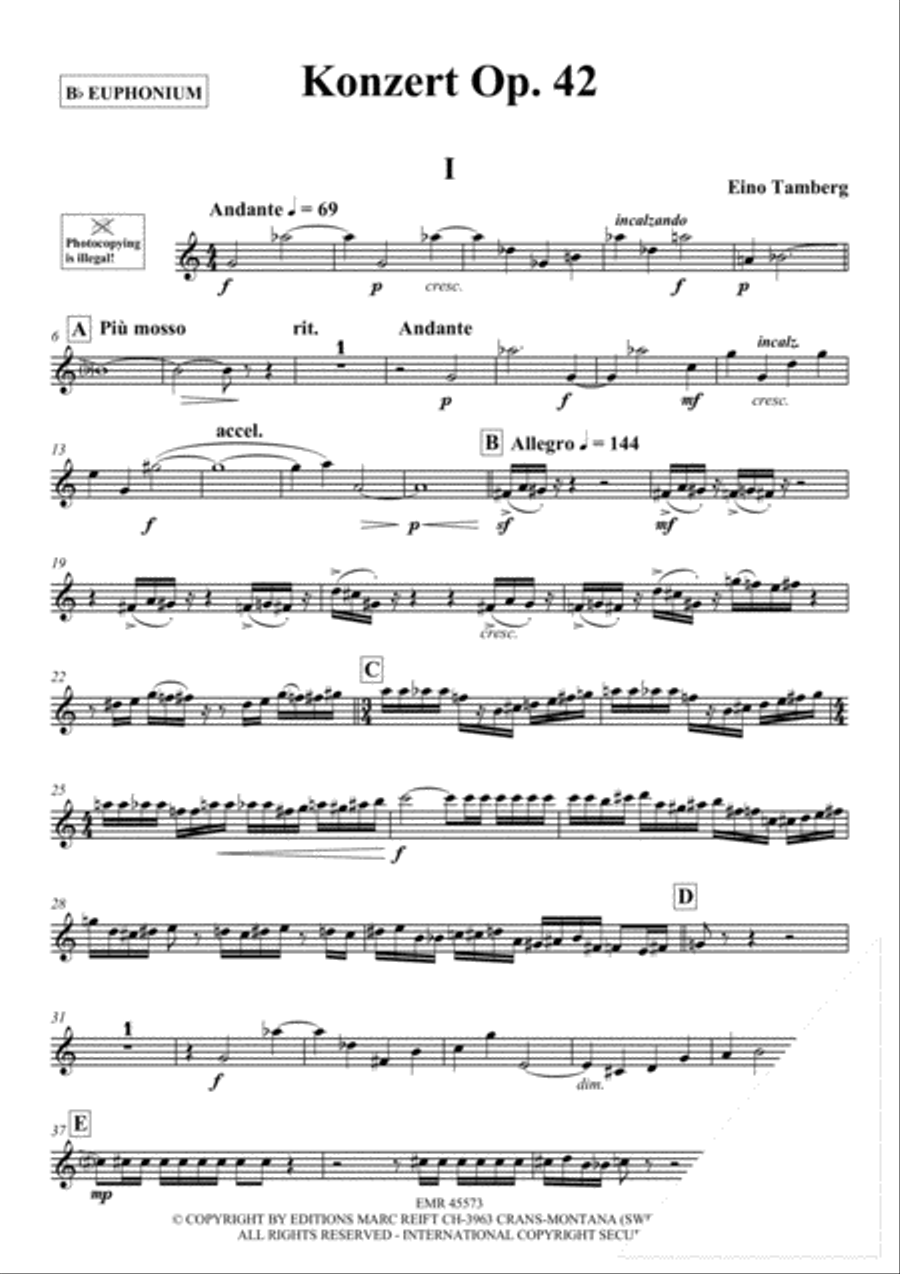 Konzert Op. 42 Euphonium scores gallery preview page 3