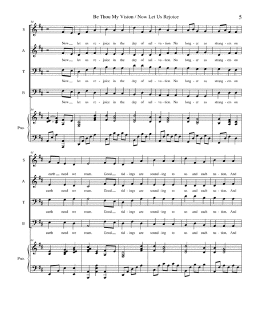 Be Thou My Vision / Now Let Us Rejoice 4-Part scores gallery preview page 6
