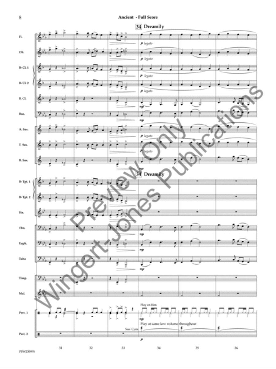 Ancient (Score) Concert Band scores gallery preview page 9