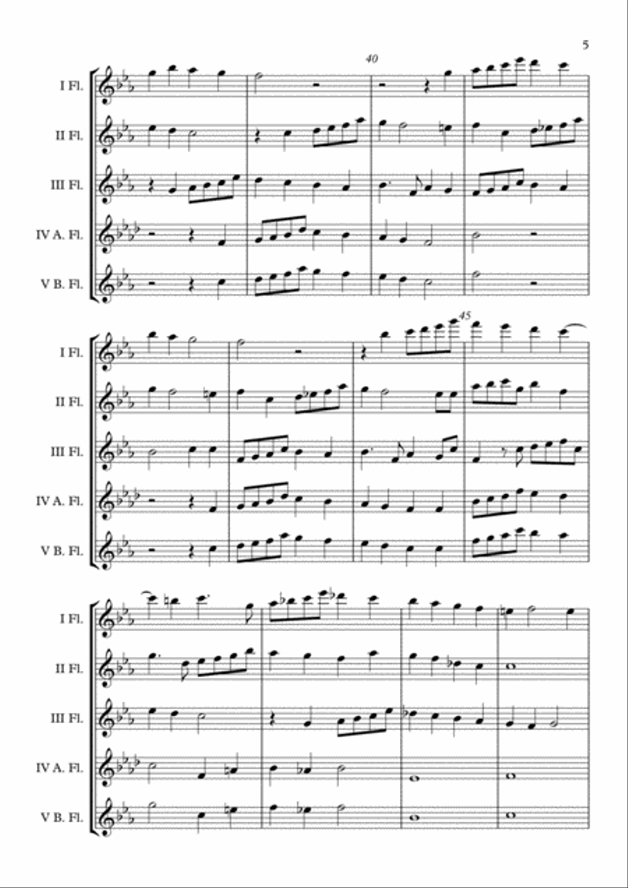 Canzona per sonar No 1 Ch.186 (Giovanni Gabrieli) Flute Choir arr. Adrian Wagner Flute Choir scores gallery preview page 5