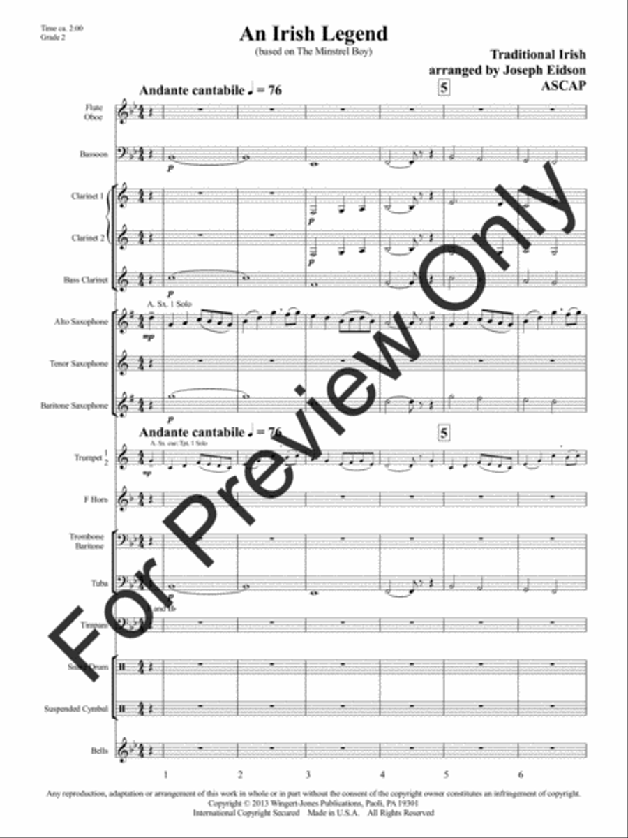 An Irish Legend Concert Band scores gallery preview page 4