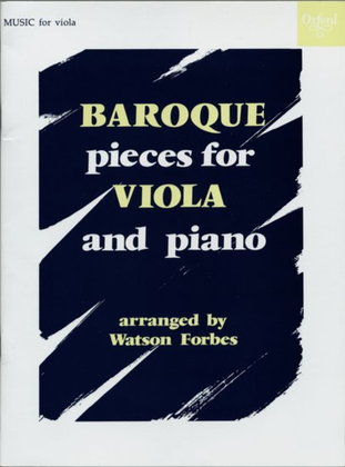 Book cover for Baroque Pieces for Viola and Piano