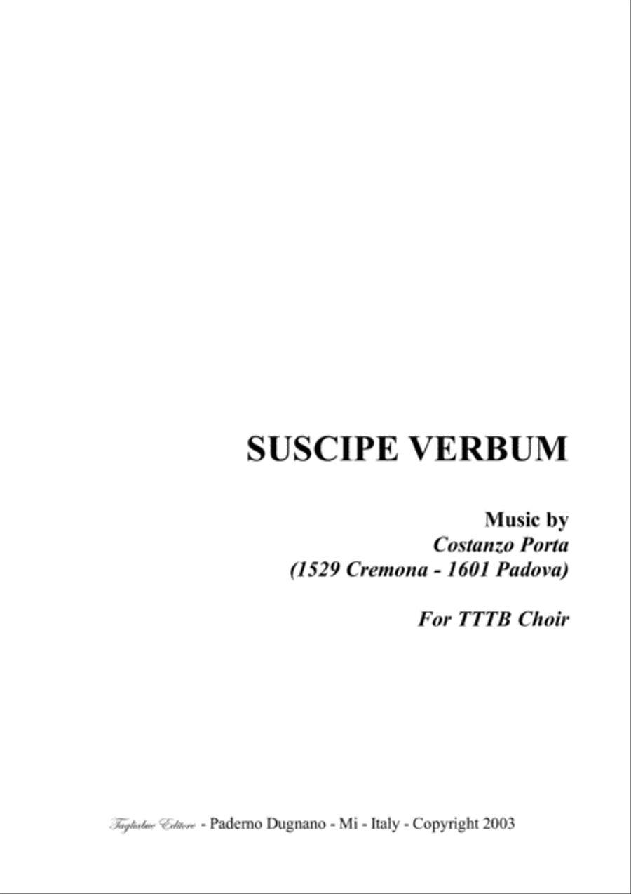 SUSCIPE VERBUM - C. Porta - For TTTB Choir 4-Part scores gallery preview page 1