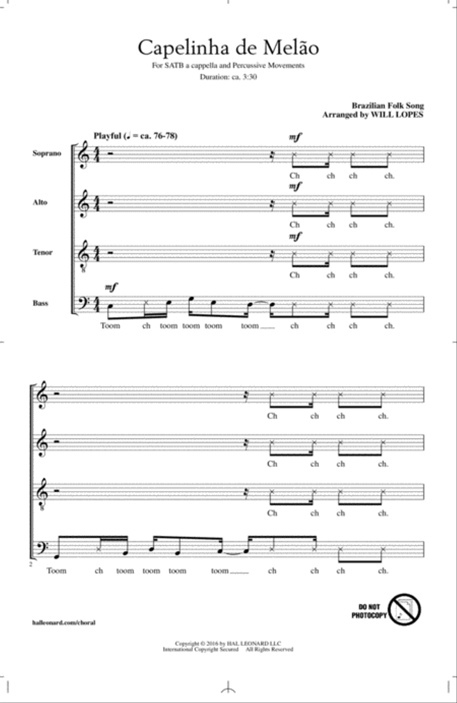 Capelinha De Melao Capelinha De Melao 4-Part scores gallery preview page 1
