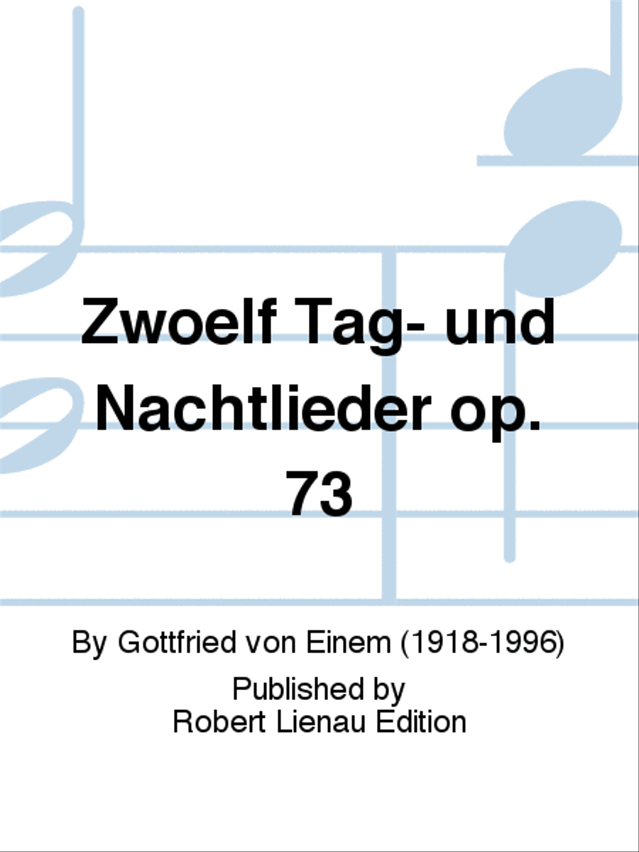 Zwölf Tag- und Nachtlieder Op. 73 Medium Voice scores gallery preview page 1