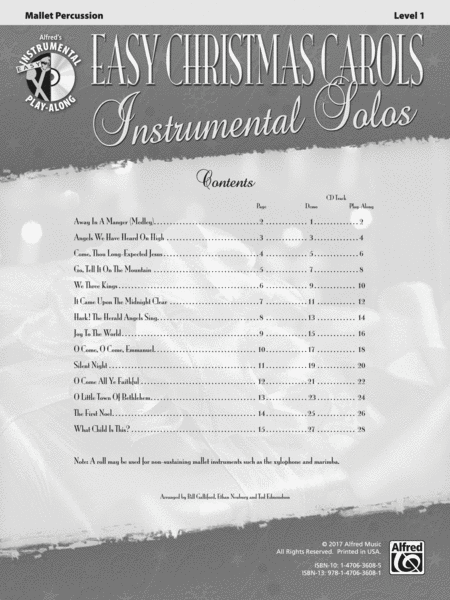 Easy Christmas Carols Instrumental Solos image number null