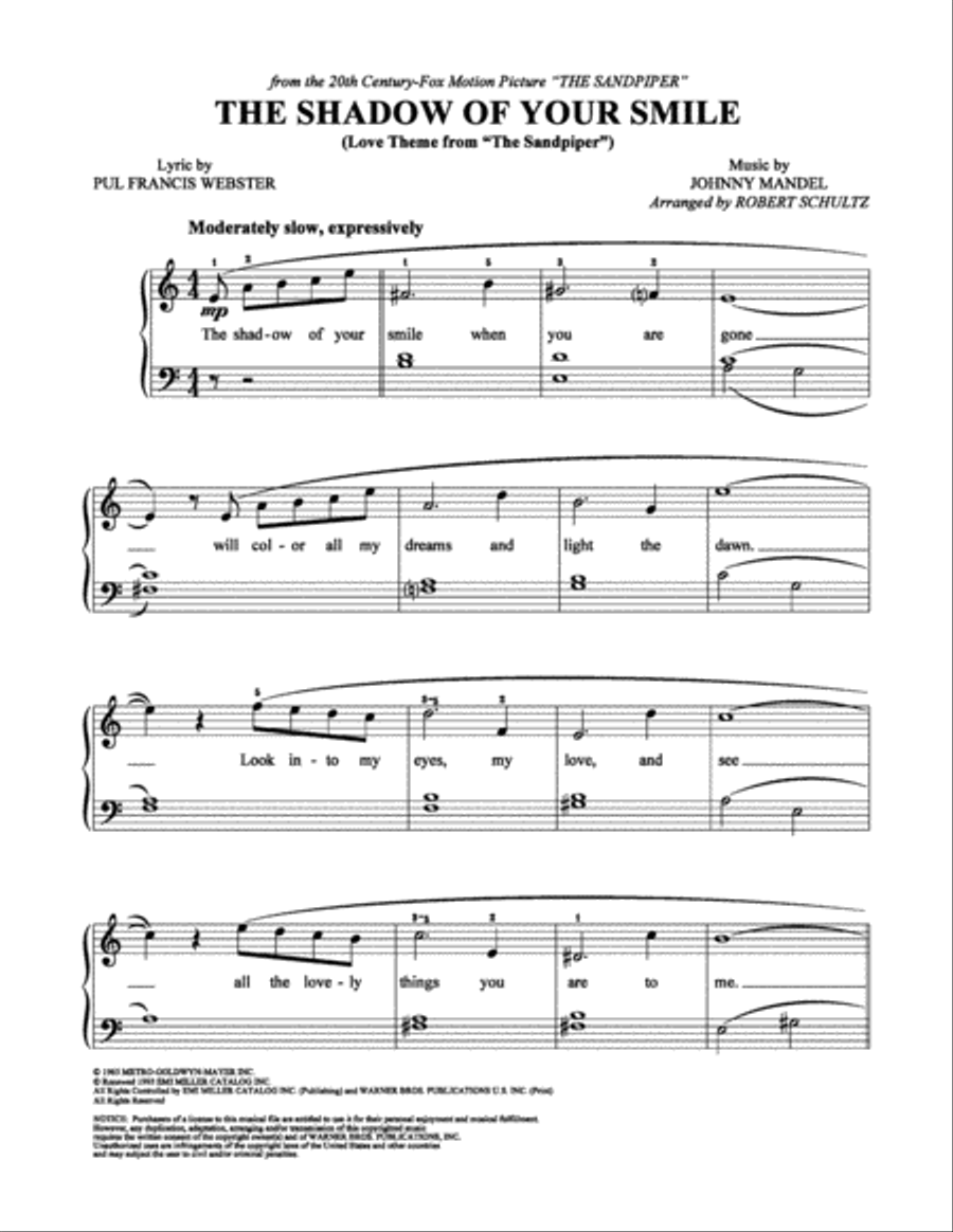 The Shadow of Your Smile (Love Theme from 