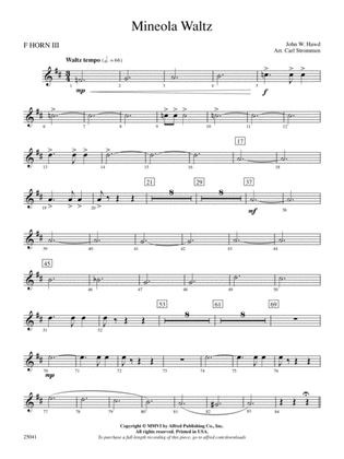 Mineola Waltz: 3rd F Horn