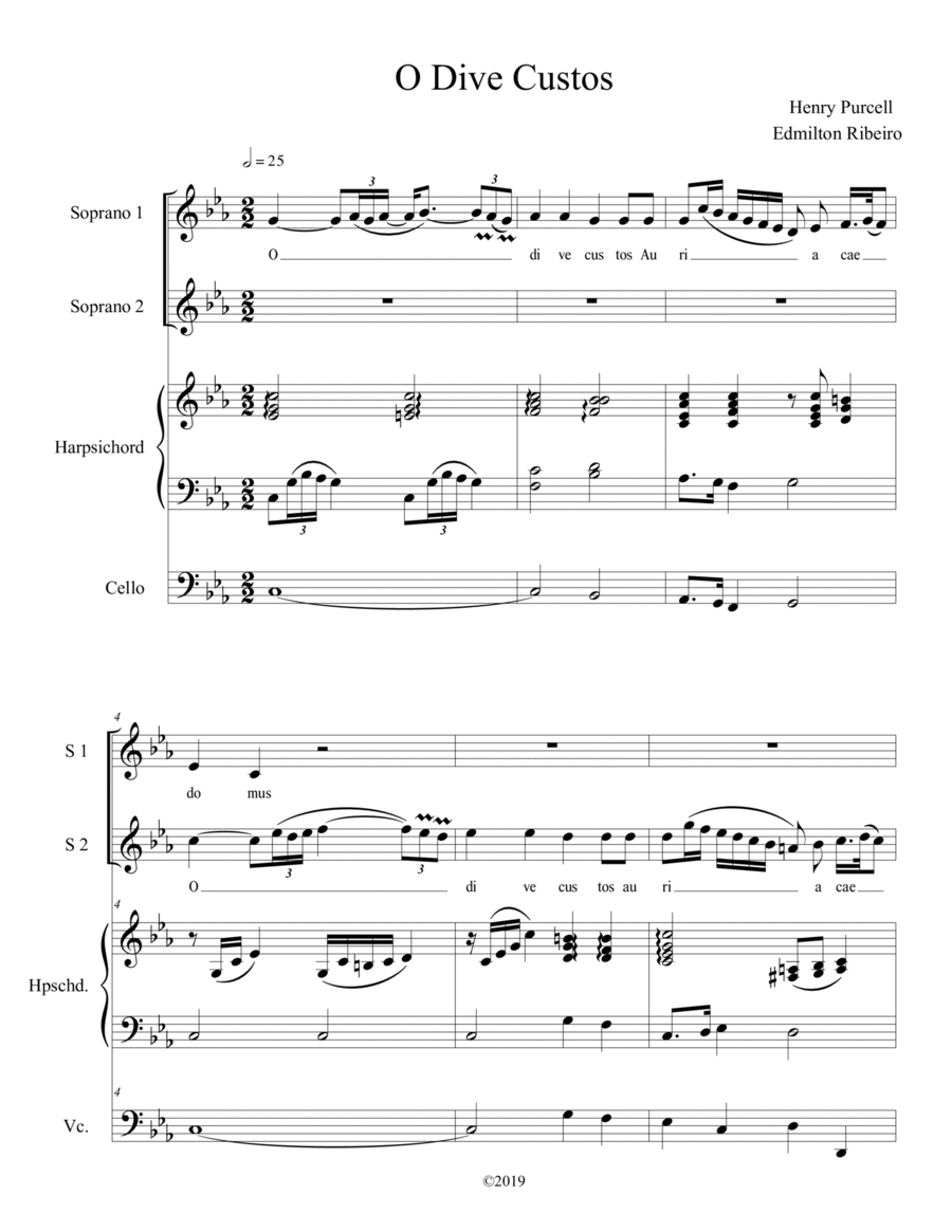 O Dive Custos Soprano Voice scores gallery preview page 1