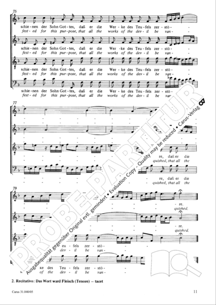 Christ was manifested for this purpose (Dazu ist erschienen der Sohn Gottes) ATB scores gallery preview page 12