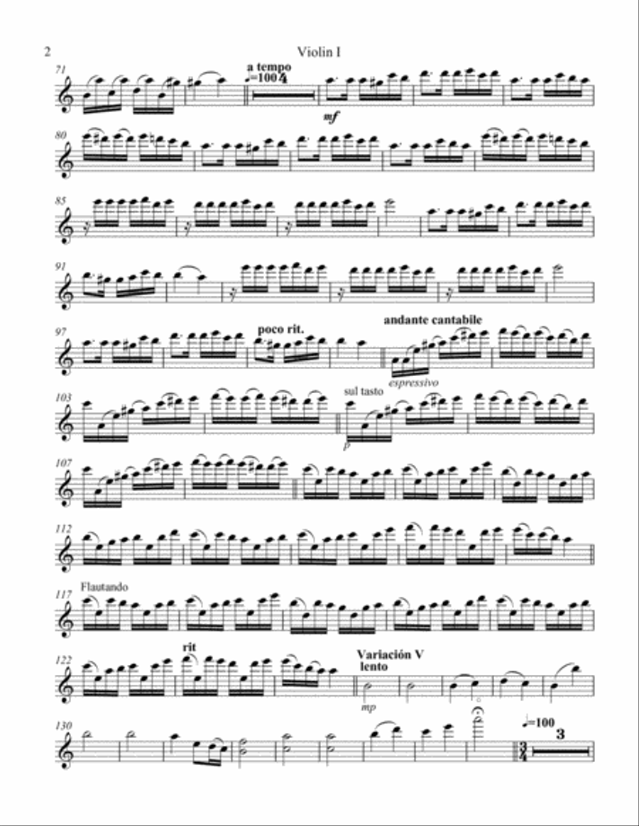 Paganini caprice No. 24 for String quartet String Quartet scores gallery preview page 2