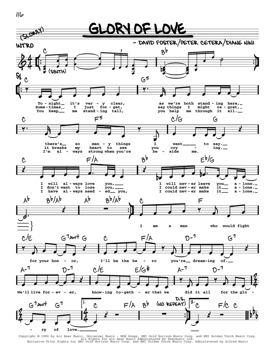Glory Of Love Voice scores gallery preview page 1