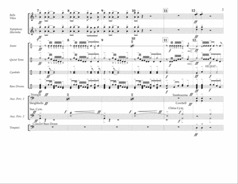 My Songs Know What You Did in the Dark (Light 'Em Up) - Percussion Score Marching Band scores gallery preview page 2