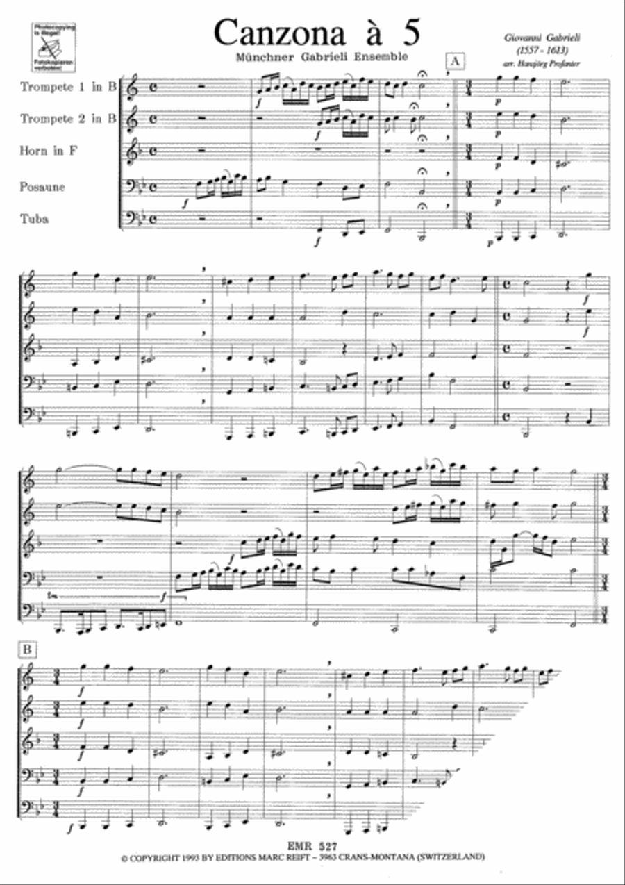 Canzona a 5 Brass Quintet scores gallery preview page 4
