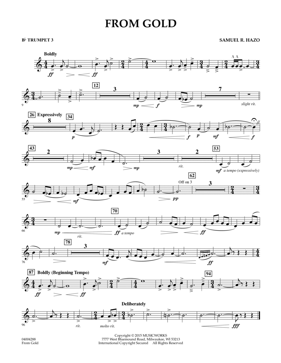 From Gold - Bb Trumpet 3 B-Flat Trumpet scores gallery preview page 1