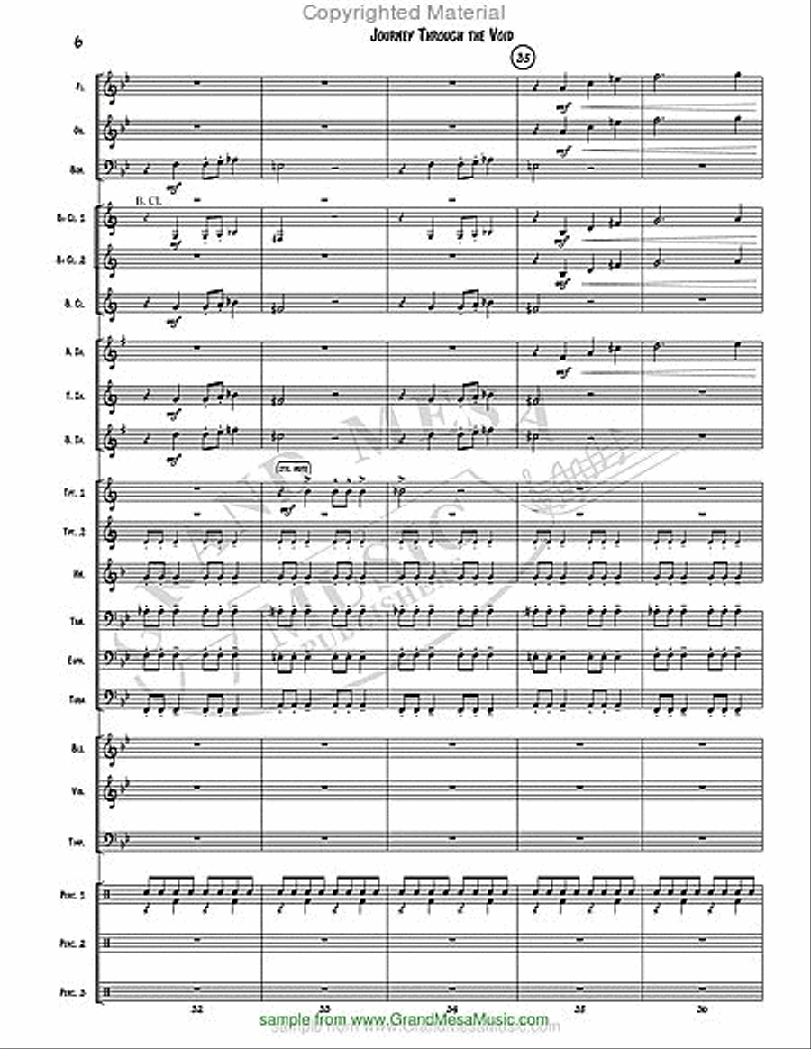 Journey Through the Void Concert Band scores gallery preview page 7