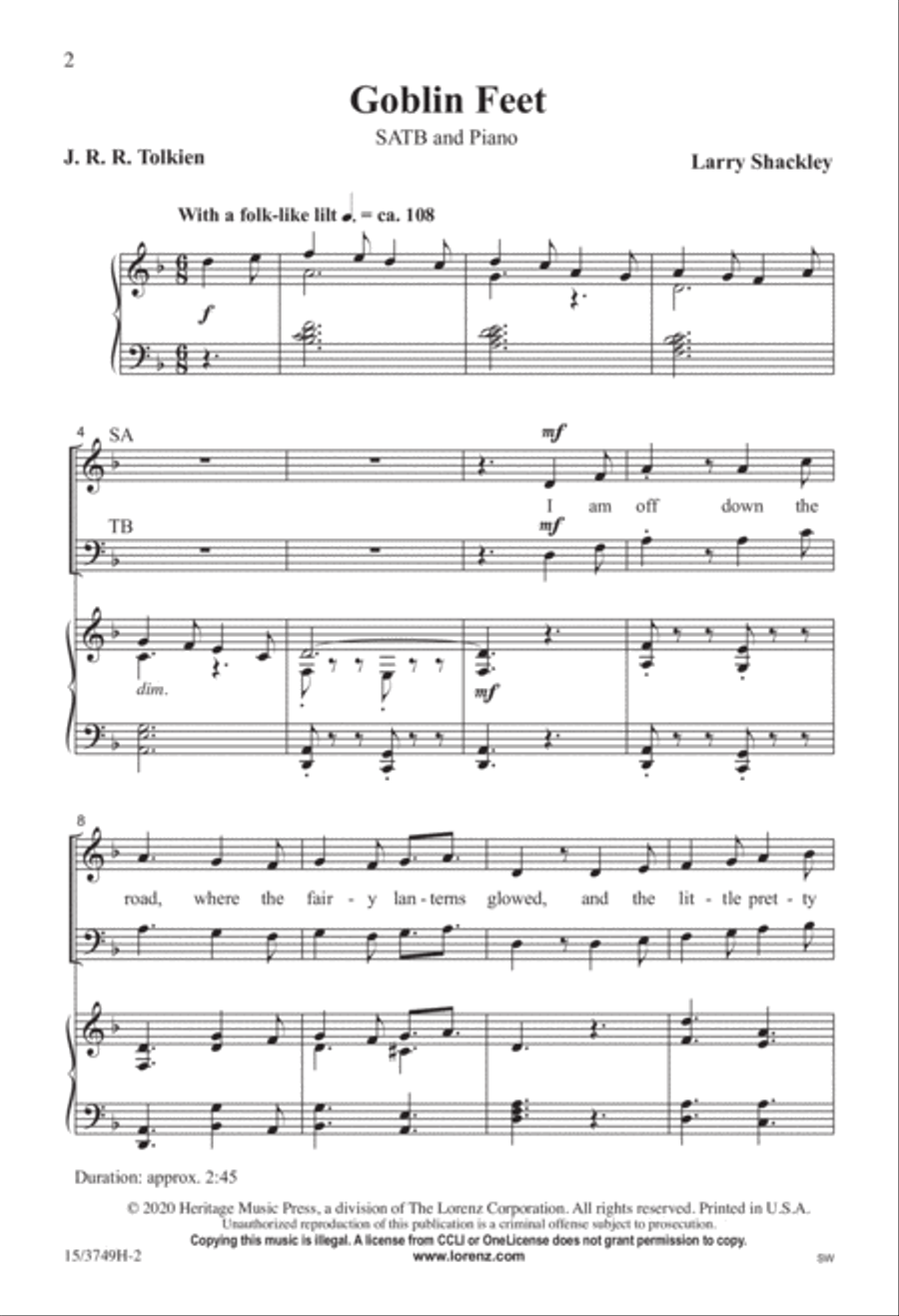 Goblin Feet Goblin Feet 4-Part scores gallery preview page 2