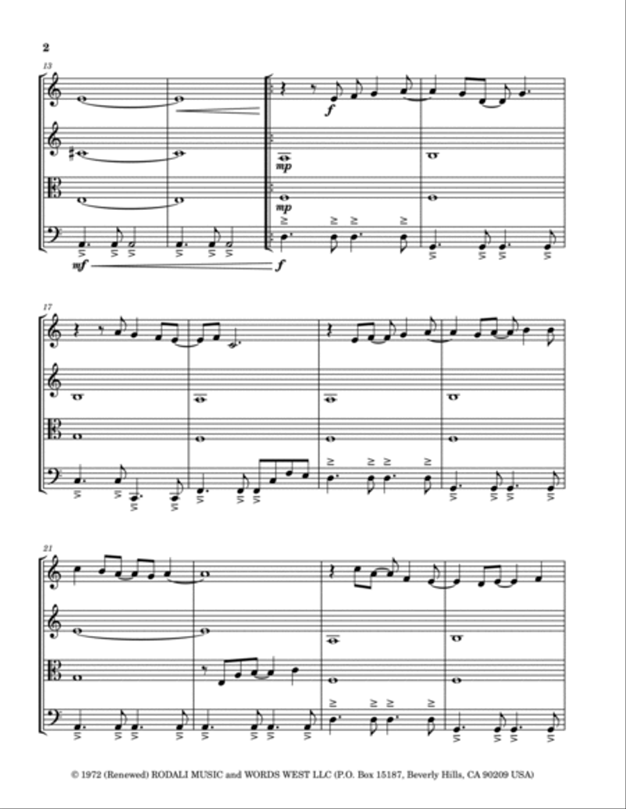 Killing Me Softly With His Song String Quartet scores gallery preview page 2