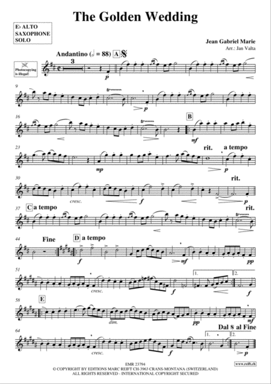 The Golden Wedding Alto Saxophone scores gallery preview page 2