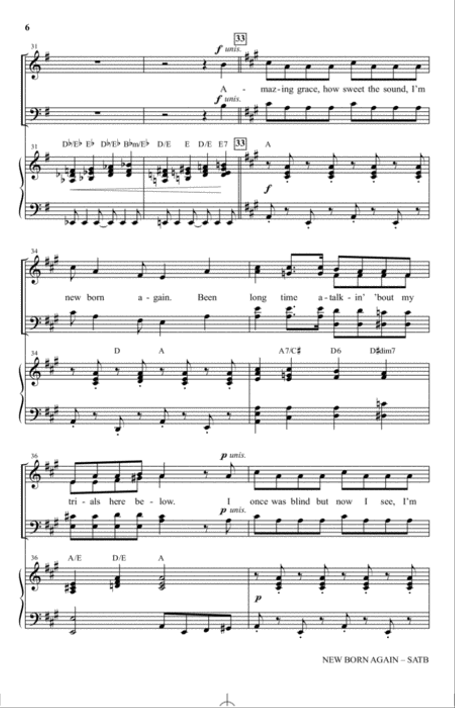 New Born Again (arr. Ralph Long) 4-Part scores gallery preview page 5