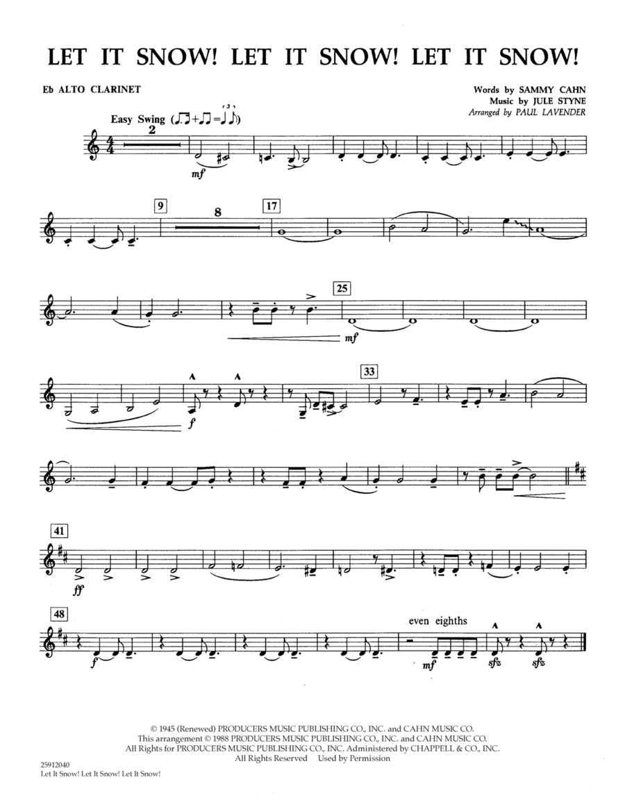 Let It Snow! Let It Snow! Let It Snow! - Eb Alto Clarinet Concert Band scores gallery preview page 1