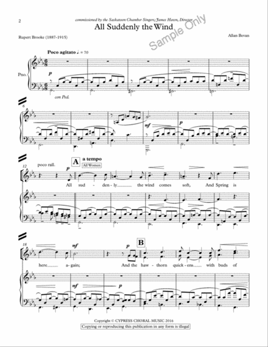 All Suddenly The Wind 4-Part scores gallery preview page 2