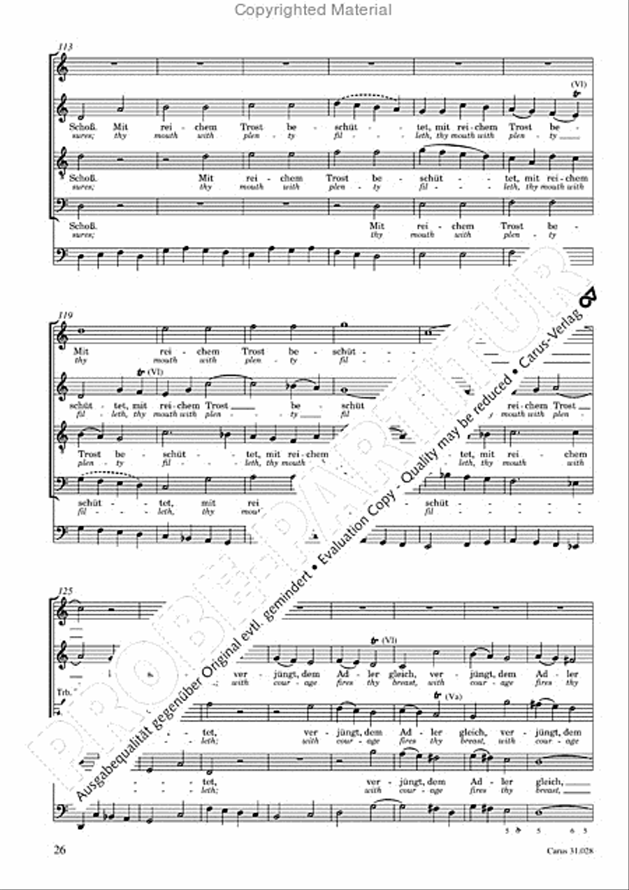 Rejoice! The passing year is ended (Gottlob! nun geht das Jahr zu Ende) 4-Part scores gallery preview page 28
