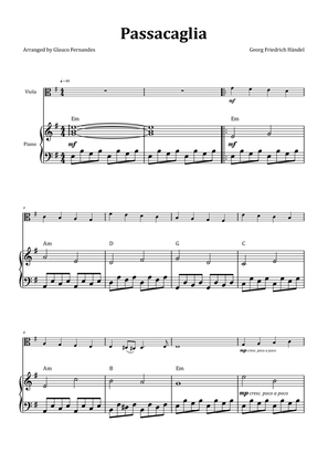 Passacaglia by Handel/Halvorsen - Viola & Piano with Chord Notation