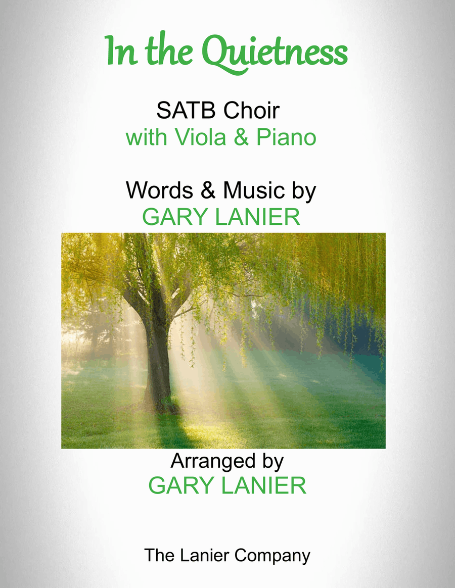 IN THE QUIETNESS (For SATB Choir with Viola & Piano - separate Octavo, Choir & Viola Part included) 4-Part scores gallery preview page 1