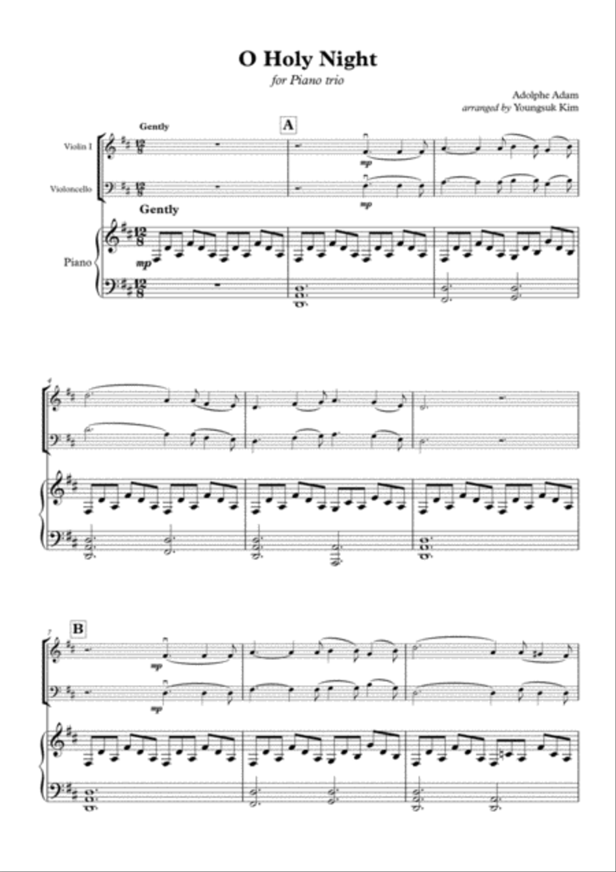 O Holy Night for Piano trio Piano Trio scores gallery preview page 2